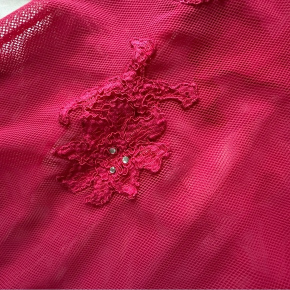 Vintage Victoria’s Secret Mesh Embroidered Babydoll Slip Women’s S Y2K Pink - Picture 5 of 13